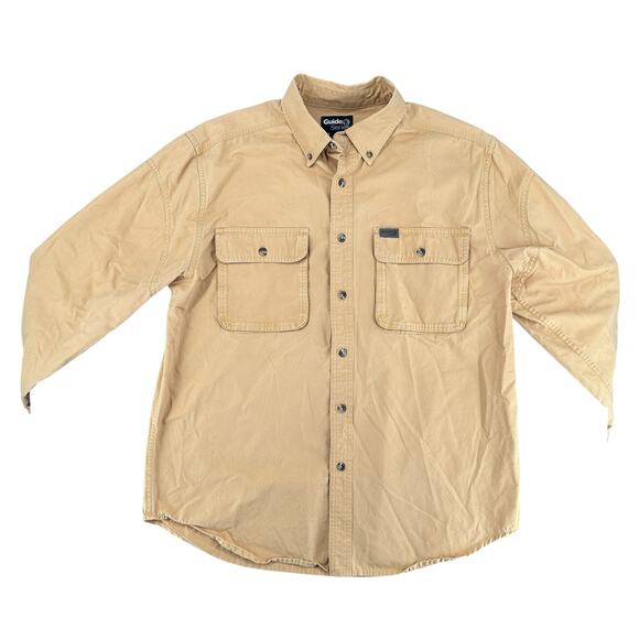 Guide Series Men's Button Down Heavy Yellow Shirt Hunting Fishing Gorpcore M - Picture 8 of 8